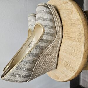 Striped Wedge Espadrilles